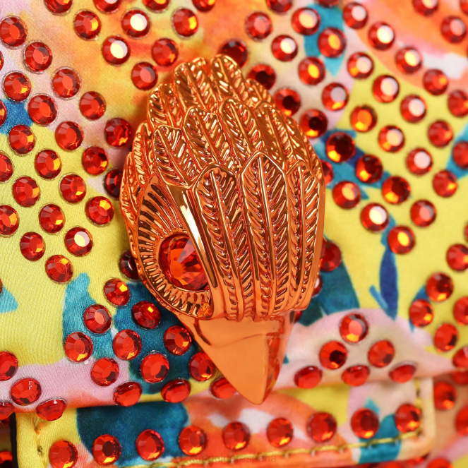 Kurt Geiger mujer Tela de Londres mini Kensington 2LPR13 | bolsas naranja